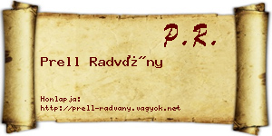 Prell Radvány névjegykártya